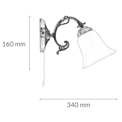 Edle Wandlampe ORCHIDEA Jugendstil Alabaster Glas