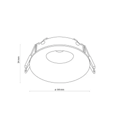 Einbauleuchte rund Ø 84 mm Weiß GU10 IP44 Bad