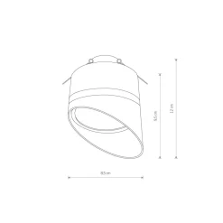 Einbaustrahler GX53 Schwarz H: 12 cm Aluminium Modern