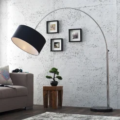 Elegant Standlampe Retro Chrom Schwarz 180cm