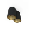 Elegante Deckenlampe in Schwarz Gold 2x GU10 klein