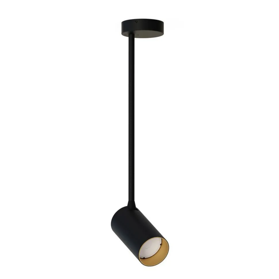 Elegante Deckenlampe in Schwarz Gold verstellbar H:41cm