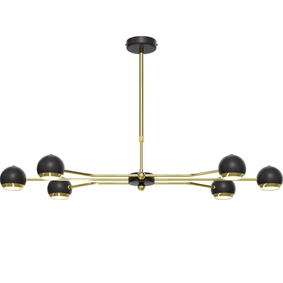 Elegante Deckenlampe Metall GU10 in Gold Schwarz 6-flmg