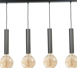 Elegante Hängelampe Esstisch Schwarz für 4x E27 Metall