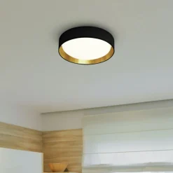 Elegante LED Deckenleuchte Ø50 cm 25 W in Schwarz Gold