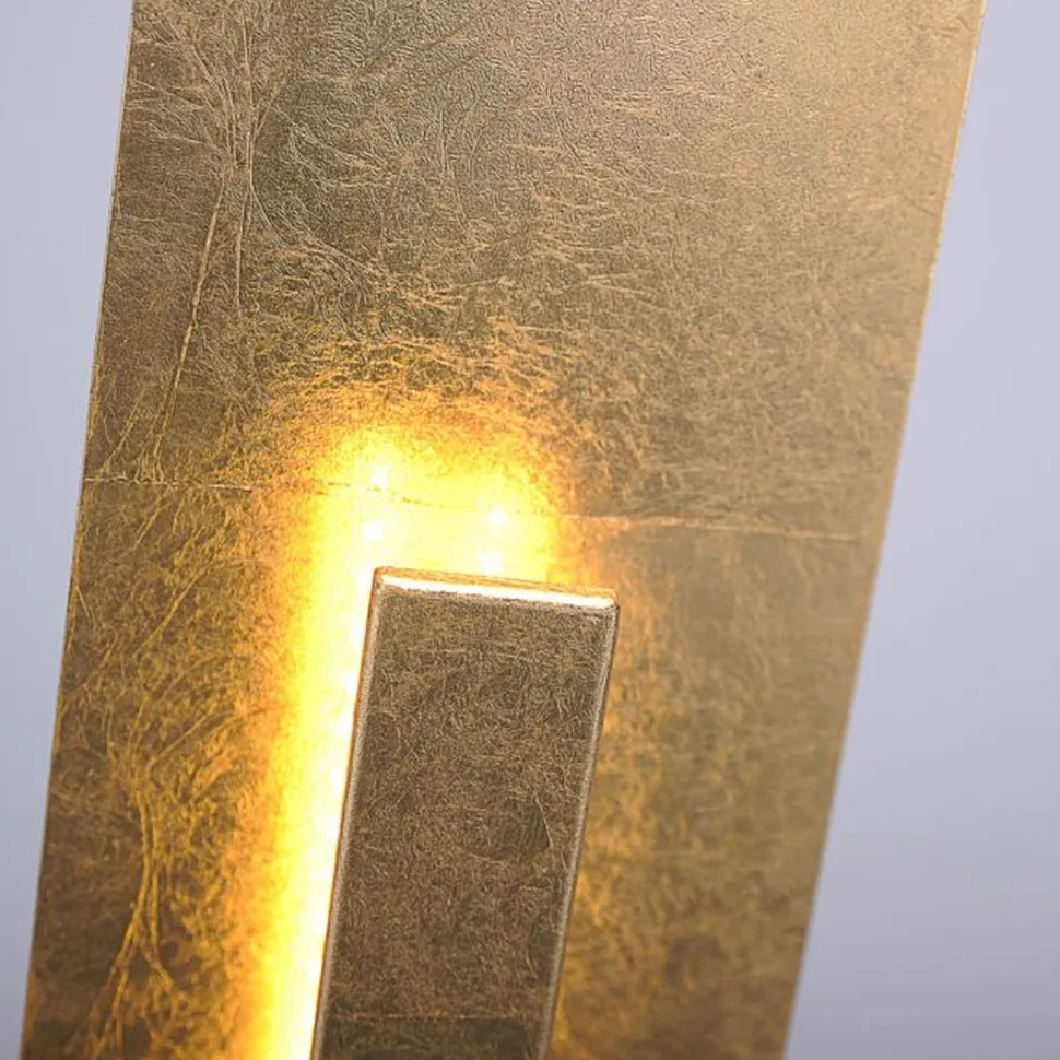 Elegante LED Stehlampe warmweiß 141 cm in Blattgold