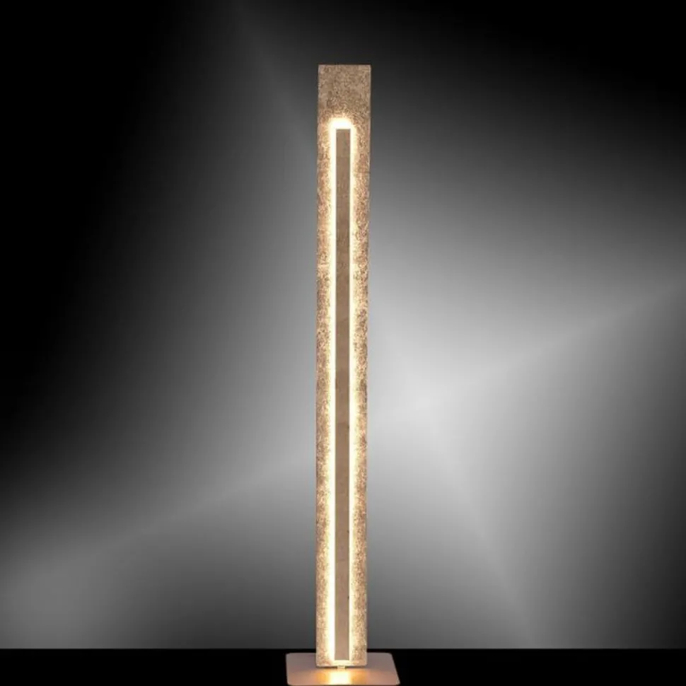 Elegante LED Stehlampe warmweiß 141 cm in Blattgold