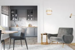 Elegante Pendelleuchte Metall Weiß Gold E27 Ø20 cm rund