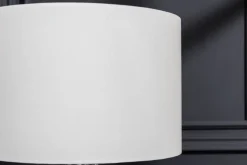 Elegante Tischleuchte AQUAMENTI Weiß Glas Stoff