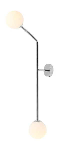 Elegante Wandlampe blendarm Glas Metall T:38 cm in Chrom