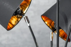 Flexible Stehleuchte Stoff Schwarz Gold 178 cm elegant