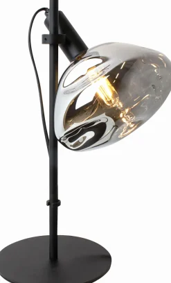 Flexible Tischlampe Glas E14 35,3 cm Schwarz Rauchgrau