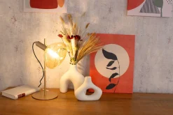 Flexible Tischleuchte Glasschirm 35,3 cm Gold Bernstein