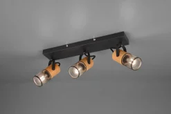 Flexibler Deckenspot Metall Holz B:44 cm E14 3-flammig