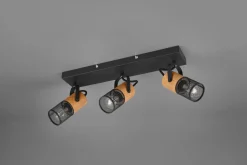 Flexibler Deckenspot Metall Holz B:44 cm E14 3-flammig
