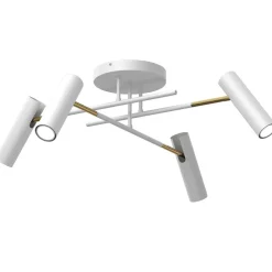 Flexibler Deckenstrahler Weiß Grau Gold H:24 cm elegant