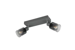 Flexibler Deckenstrahler Rauchglas Metall E14 T:27,5 cm