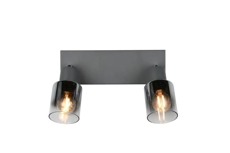 Flexibler Deckenstrahler Rauchglas Metall E14 T:27,5 cm