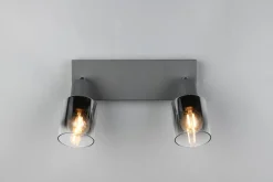 Flexibler Deckenstrahler Rauchglas Metall E14 T:27,5 cm