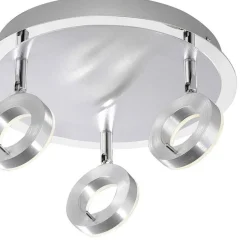 Flexibler LED Deckenstrahler in Aluminium IP44 Ø33,5 cm