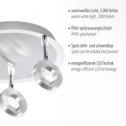 Flexibler LED Deckenstrahler in Aluminium IP44 Ø33,5 cm