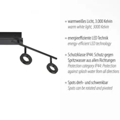 Flexibler LED Deckenstrahler Anthrazit IP44 94 cm 26 W