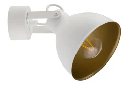 Flexibler Wandstrahler Industrial Metall Weiß Gold E27