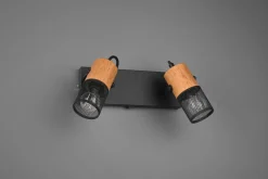 Flexibler Wandstrahler Metall Holz B:26 cm E14 Schalter