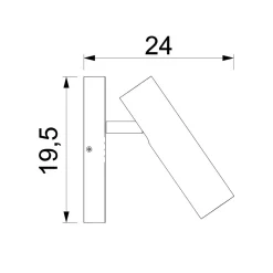 Flexibler Wandstrahler Metall GU10 H:19,5 cm elegant