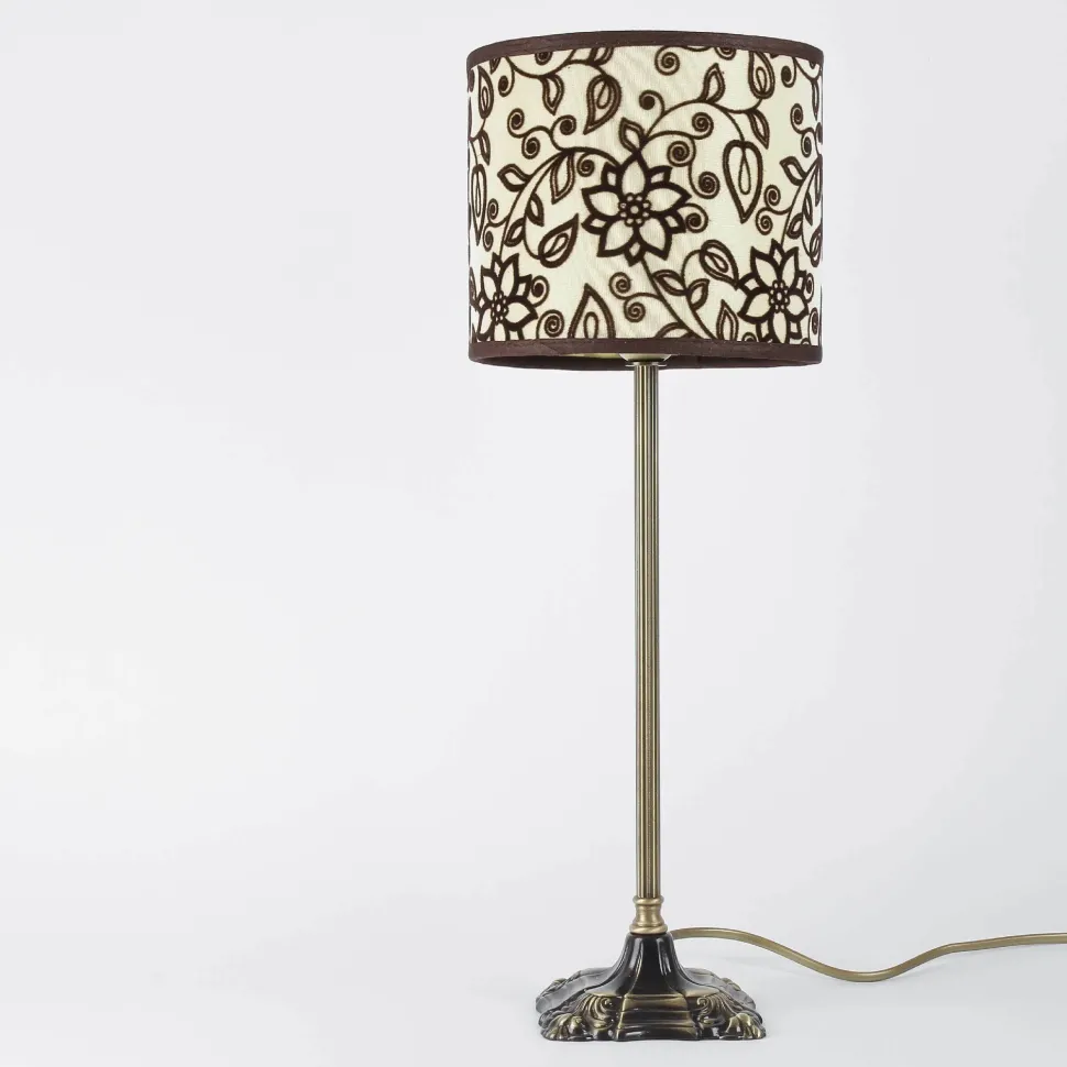 Florale Tischleuchte E14 Abat Weiß