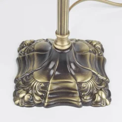 Florale Tischleuchte E14 Abat Weiß