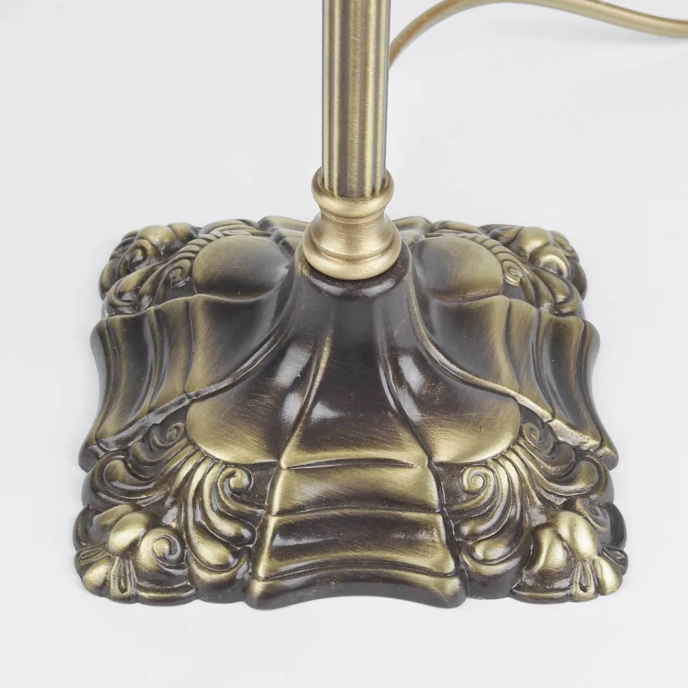 Florale Tischleuchte E14 Abat Weiß