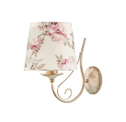 Florale Wandlampe CRINE Shabby Gold Weiß Leuchte