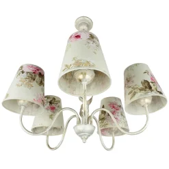 Geblümter Kronleuchter LOREN Esstisch Stoff 5-flmg