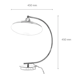 Gebogene Tischleuchte Bauhaus rund 45cm