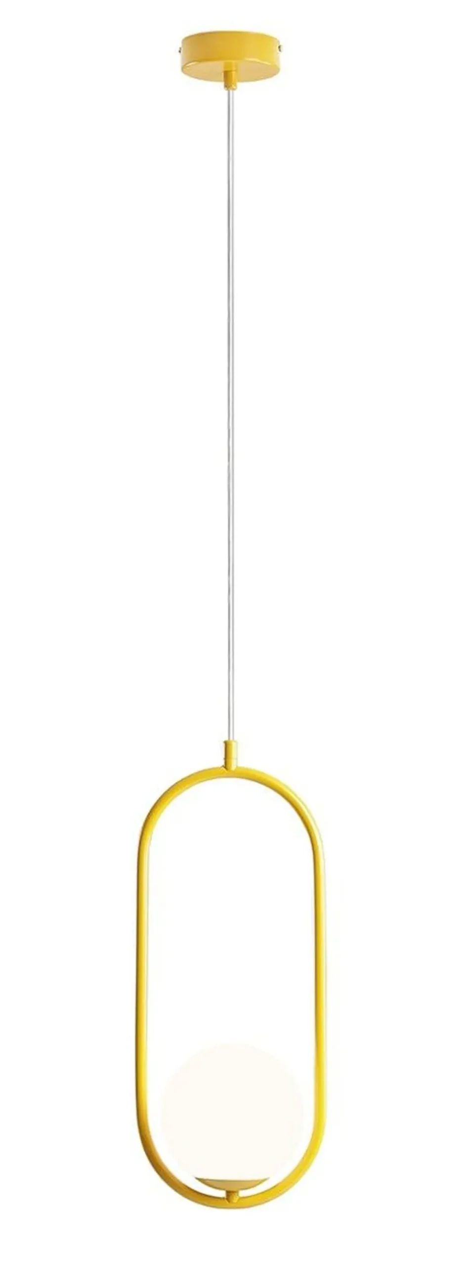 Gelbe Hängelampe Metall Glas B:14 cm E14 dekorativ