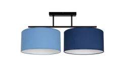 Gemütliche Deckenlampe Stoff Blau E27 L:70 cm blendarm