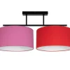 Gemütliche Deckenlampe Stoff Rosa Rot E27 L:70 cm