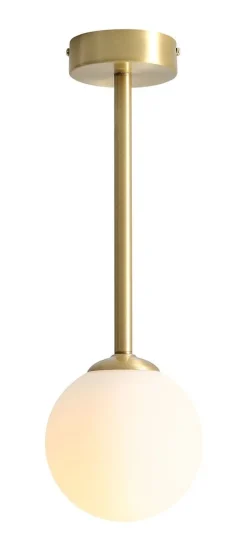 Gemütliche Deckenleuchte Glas Kugel Metall in Messing