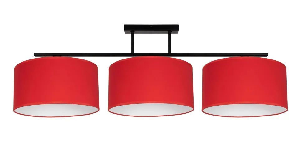 Gemütliche Deckenleuchte Stoff Schwarz Rot E27 100 cm