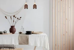 Gemütliche Hängeleuchte Rostbraun Metall Holz E27 46 cm