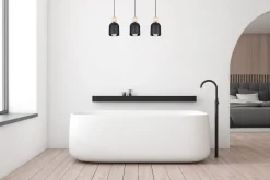 Gemütliche Hängeleuchte Schwarz Metall Holz E27 66 cm