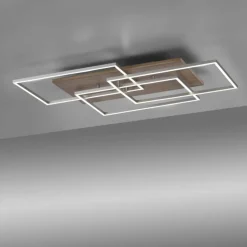 Gemütliche LED Deckenlampe Holz L:82 cm 4320 lm dimmbar