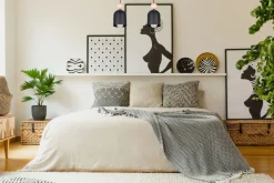 Gemütliche Pendelleuchte Schwarz Metall Holz E27 46 cm