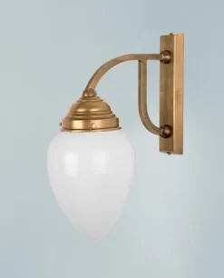 Gemütliche Wandlampe Berliner Messing Glas E27 T:23 cm