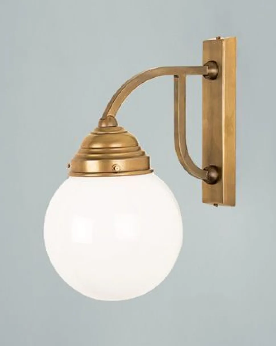 Gemütliche Wandlampe Berliner Messing Glas E27 blendarm