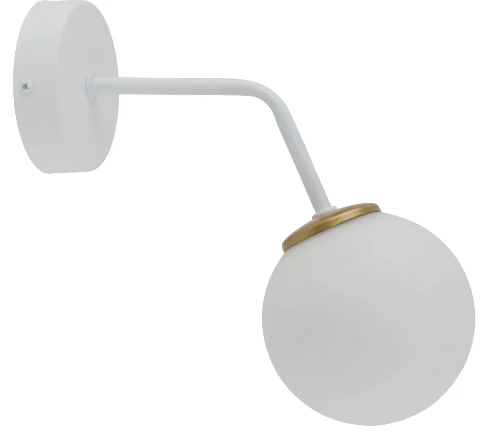 Gemütliche Wandlampe Weiß Gold Metall Glas Kugel G9