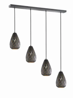 Geometrische Hängelampe Metall Anthrazit E27 90 cm lang