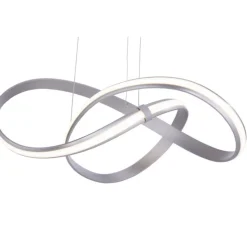 Geschwungene LED Pendelleuchte in Stahl 3000 K dimmbar