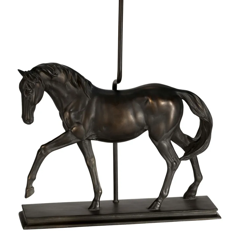 Gestell für Tischlampe Pferd Resin in Bronze antik 49cm